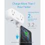 Anker AC Outlet and USB Wall Plug, PowerExtend USB Plug 2 Mini Wall Charger with 2 outlets, 2 USB Ports and PowerIQ Technology