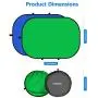 Neewer Chromakey Backdrops, Double-Sided Green Screen and Blue Screen, 2-in-1 Collapsible and Reversible Background for Photography, Gaming and Live Streaming, 5’×6.6’/1.5m×2m
