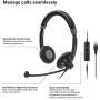Sennheiser SC 75 USB MS (507086) - Double-Sided Business Headset | For Skype for Business, with Mobile Phone, Tablet, Softphone, and PC | HD Sound & Noise-Cancelling Microphone (Black)