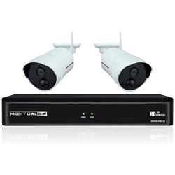 Night Owl WNVR201-42P-B 4 Channel 1080p Wireless Smart Security Hub with 2 x 1080p Infrared IP Cameras and 1 TB HDD, White