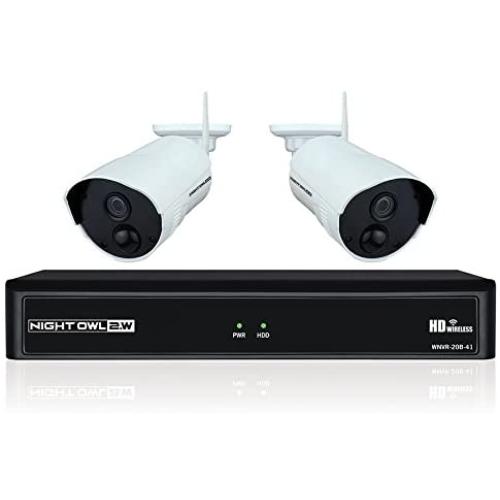 Night Owl WNVR201-42P-B 4 Channel 1080p Wireless Smart Security Hub with 2 x 1080p Infrared IP Cameras and 1 TB HDD, White