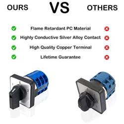VictorsHome Changeover Switch LW28-32 3 Positions 12 Terminals Universal Rotary Cam Selector Latching Switches 690V 32A