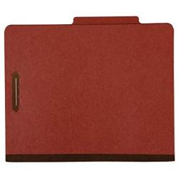Amazon Basics Classification Folder- 100% Recycled, 1 Divider, 2'' Embedded, Letter, Red, 10 per Box