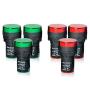 Gasher 12V/24V/110V 20mA Energy Saving Indicator Light Mounting Hole Size 22mm (7/8 Inch) Red Green 6 Pcs