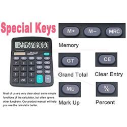 GAONA Basic Calculator 12 Digit Dual Power Large LCD Display Sensitive Button for Office, Primary School, Market or Home Use (Black, Pack of 2)