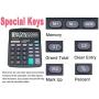 GAONA Basic Calculator 12 Digit Dual Power Large LCD Display Sensitive Button for Office, Primary School, Market or Home Use (Black, Pack of 2)