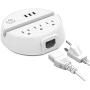 Nightstand Power Strip with USB - NTONPOWER 3 Outlets 3 USB Desktop Charging Station, 5ft Extension Cord with Switch Control and Phone/Tablet Holder for Home, Cruise Ship, Hotel and Office (White)