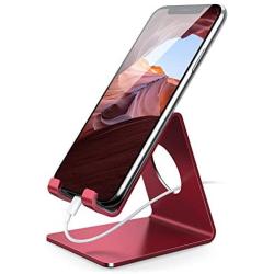 Lamicall Cell Phone Stand, Phone Dock : Cradle, Holder, Stand, Compatible with Phone 12 Mini 11 Pro Xs Xs Max Xr X 8 7 6 6s Plus 5 5s 5c All Android Smartphone Charging, Accessories Desk - Red