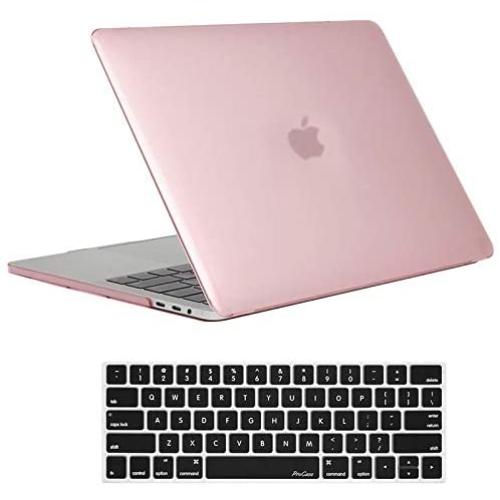 ProCase MacBook Pro 15 Case 2019 2018 2017 2016 Release A1990/A1707, Hard Case Shell Cover and Keyboard Cover for MacBook Pro 15'' (2019/2018/2017/2016) with Touch Bar & Touch ID -Clear Pink