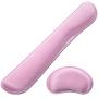 VicTsing Keyboard Wrist Rest Pad & Mouse Wrist Rest, Memory Foam & Superfine Fibre, Easy Typing and Pain Relief for Computer, Laptop, Office, Pink