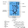 Brinonac Digital Hygrometer Home Office Electronic Thermometer Big LCD Touch Screen Time Clocker with Backlit Calander Clock Alarm