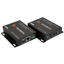 J-Tech Digital HDBaseT HDMI Extender 4K Ultra HD Extender for HDMI 2.0 Over Single Cable CAT5e/6A up to 230ft (1080P) 130ft(4K) Supports HDCP 2.2/1.4, RS232, Bi-Directional IR and PoC