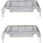 Mind Reader 2MESHMON-SIL Metal Mesh Stand and Desk Organizer with Drawer, Monitor Riser, Silver-2 Pack