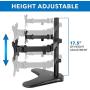 Mount-It! Dual Monitor Stand | Double Monitor Desk Stand Fits Two x 21 22 23 24 27 28 30 32 Inch Computer Screens | Freestanding Base | 2 Heavy Duty Full Motion Adjustable Arms | VESA Compatible