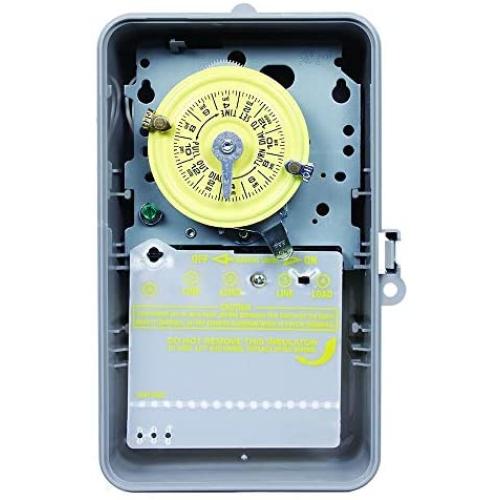 Intermatic T104P DPST Time Clock, 24 Hour, 208V to 277V, Grey