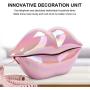 Lip Shape Electroplating Pink Telephone, Support Number Storage WX‑3016 Fashionable Landline Telephone, Home Desk Telephone Corded Phone for Birthday for Loved One, Friend (Pink)
