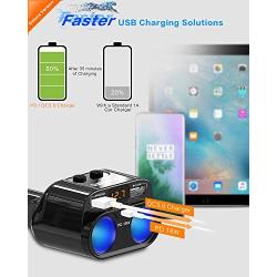 SUPERONE 200W 2-Socket Cigarette Lighter Splitter Power Adapter, USB C Car Charger with 18W Power Delivery 3.0 & Quick Charge 3.0 for iPhone 12/11/11 Pro/X/8/7, Samsung, Google Pixel and More