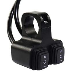 12v 16A Waterproof Motorcycle ATV 7/8inch Handlebar Double Control Kill Button Switch Headlight Turn Signal Light High/Low Beam ON Off On Switches CNC Aluminium Alloy