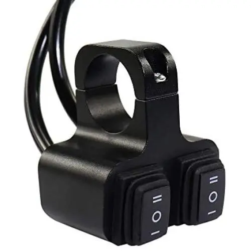 12v 16A Waterproof Motorcycle ATV 7/8inch Handlebar Double Control Kill Button Switch Headlight Turn Signal Light High/Low Beam ON Off On Switches CNC Aluminium Alloy