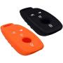 Lcyam Silicone Remote Key Fob Covers Smooth Soft Rubber Case Fits for Mercedes-Benz A220 E63S AMG E-Class GLE 350 4MATIC 2019 2020 2021 (Black Orange)
