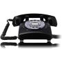 Opis 60s Cable with Classic United States Rotary Dial Inlay: Designer Retro Phone/Rotary Dial Telephone/Retro Style Phone/Vintage Telephone/Classic Desk Phone with Rotary Dialler (Black)
