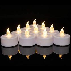 Battery Operated Tea Lights Candles: 24 Pack Realistic and Bright Flickering Holiday Gift Flameless LED Electric Candles for Seasonal & Festival Party Home Decoration (Warm White)