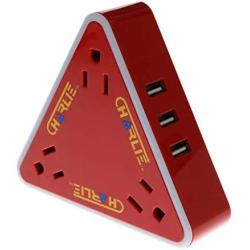 Connect Charlie 12- in-1 Surge Protector & USB Charger (Red)