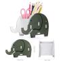 COOLBROS Elephant Pencil Holder With Phone Holder Desk Organizer Desktop Pen Pencil Mobile Phone Bracket Stand Storage Pot Holder Container Stationery Box Organizer (African elephant)