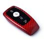 Genuine Carbon Fiber Key Fob Cover For Mercedes-Benz 2019-2021 A-Class C-Class G-Class 2017-2021 E-Class 2018-2021 S-Class Smart Car Remote Key, Car Key Fob Case For Men Fob Cover For Women - Red