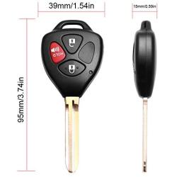 VOFONO New Entry Remote Key Fob Fit for Toyota Rav4 2006-2010/Scion XB 2008-2013 Vehicles That Use HYQ12BBY with 4D67 Chip (2 Pack)