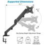 AVLT Single 14.3 lbs Monitor Desk Stand - Mount Computer Monitor on Full Motion Adjustable Arm - Organize Your Work Surface with Ergonomic Viewing Angle VESA Monitor Mount