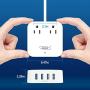Power Strip with USB, Bototek Desktop Charging Station 2 Widely Spaced Outlets with 4 USB Ports(5V/7A, 35W) 4 ft Extension Cord for Ship Travel Multi Plug Extender