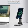 Foldable Cell Phone Stand, Yootech Angle & Height Adjustable Desktop Phone Holder Dock, Phone Cradle with Stable Anti-Slip Design Compatible with iPhone 12/Samsung Galaxy S21/Kindle/Tablet(4-10'')