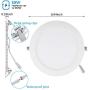 TORCHSTAR Premium 18W 8 Inch Ultra-Thin LED Recessed Light with J-Box, 4000K Cool White, Dimmable Slim Panel Wafer Downlight, 1250lm, ETL & Energy Star, 5 Years Warranty, White Finish, Pack of 6