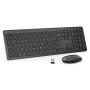 iClever GK08 Wireless Keyboard and Mouse - Rechargeable Wireless Keyboard Ergonomic Full Size Design with Number Pad, 2.4G Stable Connection Slim White Keyboard and Mouse for Windows, Mac OS Computer