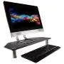 Monoprice Corner Multimedia Desktop Stand, Black Glass 23.6'' x 10.2'' - Stand & Riser, Laptop Stand, Desktop TV Stand w/Height Adjustable Legs - Workstream Collection (116358)