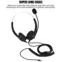 Corded Headset for Call Center, Corded Telephone Headset Desk Phone Headphones with Noise canceling Microphone for Telephone Counseling Service, Office Landline Phones, Desktop Box(3.5 mm (Optional)