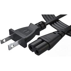 TV Power Cord 6 Ft Cable for Samsung LG TCL Sony: 2 Prong AC Wall Plug 2-Slot LED LCD Insignia Sharp Toshiba JVC Hisense Electronics UN65KS8000FXZA UN40J5200AFXZA 43UH6100 Black