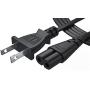TV Power Cord 6 Ft Cable for Samsung LG TCL Sony: 2 Prong AC Wall Plug 2-Slot LED LCD Insignia Sharp Toshiba JVC Hisense Electronics UN65KS8000FXZA UN40J5200AFXZA 43UH6100 Black