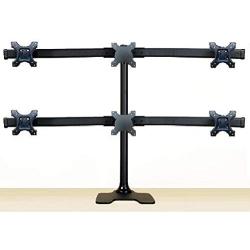 EasyMountLCD EZM Deluxe Hex Monitor Mount Stand Free Standing with Grommet Mount Option Supports up to 6 28'' (002-0023)