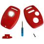 This 3 Buttons Replacement for Key Fob Keyless Entry Remote Shell Case with Screwdriver Fit for Honda Accord Crosstour/Civic/CR-V/CR-Z/Fit/Odyssey (2+1 Buttons, red)