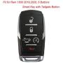 WEIBISS 2 Pack 5 Buttons Protective Rubber Smart Key Fob Shell Remote Cover Case Protector Wallet Keyless Jacket for Dodge 2021 2020 2019 Ram 1500 Pickup 68291690AB/AC/AD, Black Red