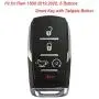WEIBISS 2 Pack 5 Buttons Protective Rubber Smart Key Fob Shell Remote Cover Case Protector Wallet Keyless Jacket for Dodge 2021 2020 2019 Ram 1500 Pickup 68291690AB/AC/AD, Black Red