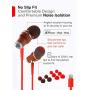 Symphonized NRG MFI Earbuds, Certified Lightning Earbuds Compatible with Apple iPhone/iPad/iPod, Premium Genuine Bubinga Wood in-Ear Noise Isolating Earphones, Stereo Wired Headphones (Red)