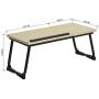 HouseInBox Wooden Laptop Desk, Separated Bed Tray Lap Desk Table, Adjustable Angle Desktop with Foldable Metal Legs, 25.5 x 11.8 Inch (Black)