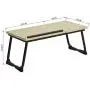 HouseInBox Wooden Laptop Desk, Separated Bed Tray Lap Desk Table, Adjustable Angle Desktop with Foldable Metal Legs, 25.5 x 11.8 Inch (Black)