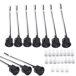 10 Piece Set Black DC 1-250V 6A SPST Diameter 2.2cm Thumb on/Off Mini Boat Wired Switch Remote Control car Automatic Ship 2-Wire Switch Thumb Plate Button Boat Switch Table lamp Small Switch