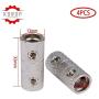 4 Gauge Wire Coupler Terminal Butt Connector (4pcs) Car Audio Stereo Power or Ground Wire Splice Coupler - Nickel Plated