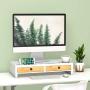Monitor Riser Stand Desk Shelf - with Drawer Keyboard Storage Stylish White 22'' x 10.6'' x 4.7''