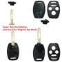 Horande 4 Buttons Replacement Keyless Entry Key Fob Cover Fit for Honda 2003-2012 Accord CR-V Ridgeline 2006-2013 Civic 2009-2015 Pilot Odyssey Ridgeline Key Fob Case Shell